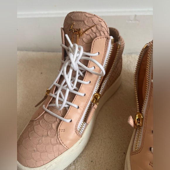 Giuseppe Zanotti python embossed trainers blush pink - Picture 3 of 6